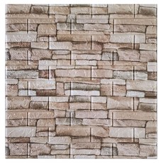 Jiko 3D泡棉自黏防水隔熱磚紋經濟型壁紙, 復古老舊白色磚, 1個