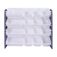 UNiPLAY 玩具/兒童用品收納架 含16收納桶 UB45712, 質感灰, 1組