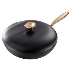 Lanmi 懶米 滋滋鈦香鈦鐵炒鍋加蓋, 1個, 30cm