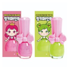 아임핑키 핑키페인트 어린이 매니큐어 9ml x 2종 세트, 네온핑크, 네온그린, 1세트