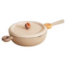 Lanmi 懶米 鈴鐺系列 鈦晶炒鍋加蓋 太妃糖, 1個, 28cm