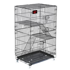 3baby 三個寶 850-4層多功能貓籠, 黑色, 1個