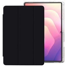 구스페리 갤럭시탭 클리어 젤리 스마트 커버 케이스, 블랙, 1개