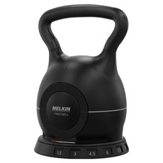 MELKIN 7段重量調節扭轉式CrossFit壺鈴, 1個, 10kg, 太空黑