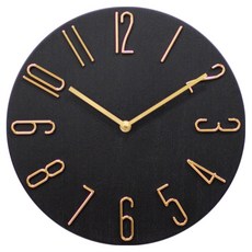 Couselect 北歐簡約掛鐘 30cm 靜音石英鐘 客廳臥室掛牆時鐘 現代家用裝飾時鐘, 極簡黑金