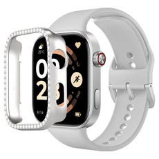 SPACE SHIELD 智慧手錶 閃耀水鑽 防撞保護殼, 銀色