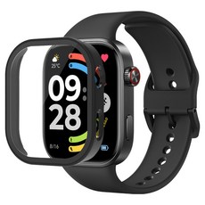 SPACE SHIELD 智慧手錶 PC 鋼化玻璃一體式保護殼, 黑色, 1個