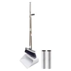 APEX 多效合一黏毛刷掃把 附黏毛棒2卷, 白色, 1套