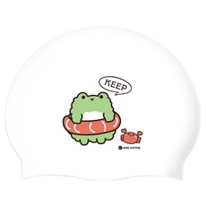 KeepSwimming Comfort Proggy 青蛙泳帽, 白色, 1個