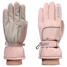 마켓에이 스포츠 베이직 방수 스키 장갑 양손착용 세트, 핑크, 1세트