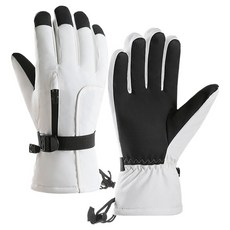 마켓에이 지퍼 도톰 방수 스키 장갑 양손착용 세트, 화이트, 1세트