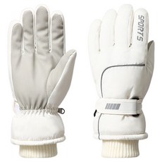 MarketA 運動基本款防水滑雪手套 雙手穿戴組, 白色, 1套