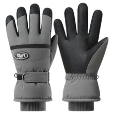 MarketA 智慧觸控防水刷毛滑雪手套 雙手穿戴組, 灰色, 1套