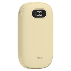 SKY 케어 히토 휴대용 충전식 양면발열 LED 보조배터리 손난로 4000mAh, 베이지, SKY-CA-HW01