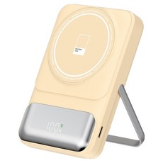 이어맥 빌트인 케이블 마그네틱 보조배터리 10000mAh 멀티단자, PTPB-11, 옐로우
