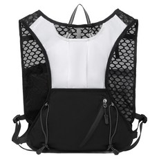 MarketA 戶外自行車跑步馬拉松透氣背心包, 白黑色, 1個