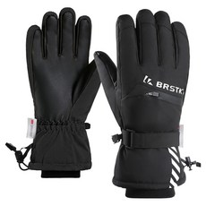 MarketA Pro Winter 觸控滑雪手套 雙手穿戴組, 黑色, 1套
