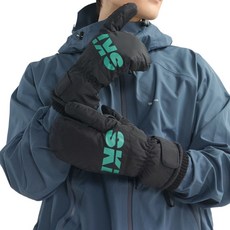 MarketA 騎行手套 滑雪連指手套 雙手穿戴組, 黑色, 1套