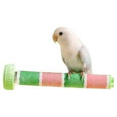 레몽크리프 앵무새 발톱갈이 컬러블록 횃대, 그린핑크, 1개