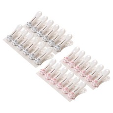 비즈온 인테리어 포인트 고양이발 빨래집게 2종 x 12p 세트, 핑크, 그레이, 1세트
