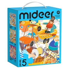 mideer 進階拼圖 5階 收納袋版, 熱鬧鬧市集, 1套, 322片