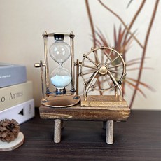 Anuro 復古感性旋轉觀覽者木底座沙漏, 棕色