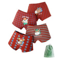 兒童小馬圖案四角內褲4件組 N194