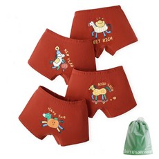 아동용 달리는 조랑말 사각팬티 4종 세트 N196