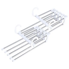 Cozywell 5層折疊式多用途褲架 衣架, 白色, 2個