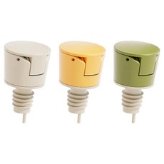 Reddot 紅點生活 不滴漏自動開合可清洗倒油嘴, 奶油白 + 日落黃 + 牛油綠, 3個