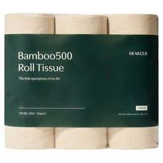 DEARCUS 3層竹子500衛生紙, 1個, 18入