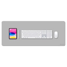 Earlybot 高級皮革鍵盤滑鼠大型長墊 100 x 40 cm, 現代灰, 1個