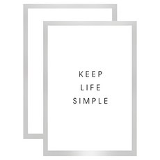 사인포스트 자석으로 쉽게 게시하고 스티커로 부착하는 무타공 포스터 안내문 게시판, 2개, 실버