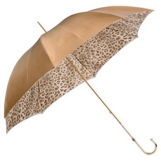 PASOTTI 女性經典豹紋雙層布寶石黃銅手動傘 WC656P5