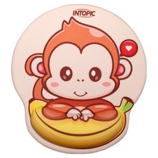 INTOPIC 廣鼎 猴猴Fun矽膠護腕滑鼠墊 PD-GL-033, 奶茶色, 1個