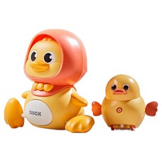 Prand Family Duck 會動的鴨子家族 幼兒教育 創意力 智能開發 玩具套組, 黃色, 1套