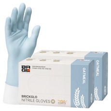 브릭글로 오트밀 코팅 니트릴 장갑, 2개, 중(M), 던블루
