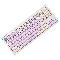 몬스타기어 베어본 풀알루미늄 볼캐치 QMK VIA 블루투스 유무선 커스텀 키보드, 치즈화이트, 스텔라87 더바다소금 매직버니, 제조사축
