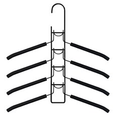 Reddot 紅點生活 加寬EVA止滑五層掛衣架, 黑色, 1個