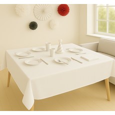 파티쇼 행사용 테이블보 화이트 137 x 274 cm, 1개, 2개입