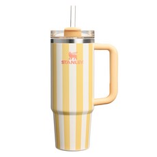 스탠리 퀜처 H2.0 플로우 스테이트 텀블러, 버터 스트라이프, 887ml, 1개 버터 스트라이프, 887ml, 1개