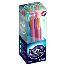 바른생활에이치앤비 콤팩트헤드 초극세모칫솔 12p + 칫솔캡 12p 세트, 1세트