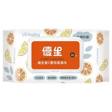 US baby 優生 維生素C嬰兒柔濕巾 清爽型, 80張, 1包