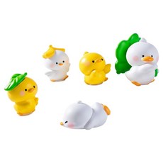 Hanbomnuri 迷你葉子鴨子公仔擺件套組, 混合色