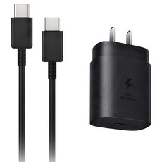 DTAudio 三星專用充電器 25W + 1.5米快充線 SS-A32, 黑色, 1套