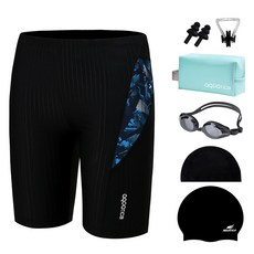 aquatica 室內泳衣 AQAJB496 + 一般用泳鏡 + 收納袋 + 鼻夾 + 耳塞 2入 + 彈性泳帽 + 矽膠泳帽組合