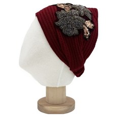 바른리빙 스팽글 플라워 밴드 주방 두건 모자 DK-15, 레드, 1개