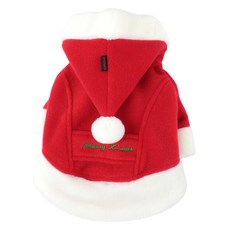 퍼피아 반려동물 크리스마스 산타 코트, 레드, 1개