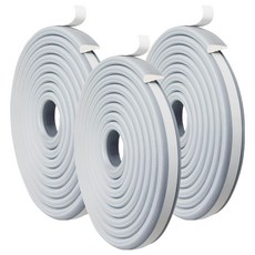 SKORA 門縫防風條 門窗密封條 泡棉膠帶 2.4cm x 3m 灰色, 3個