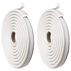 SKORA 門縫防風條 門窗密封條 泡棉膠帶 2.4cm x 3m 白色, 2個